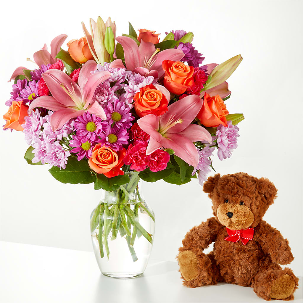 One and Only Bouquet and Bear Bundle – Blue Ridge Flowers, Blue Ridge GA