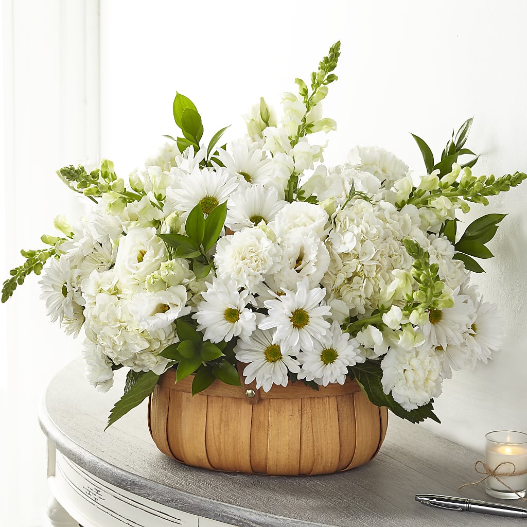 Pure Ivory Basket – Blue Ridge Flowers, Blue Ridge GA