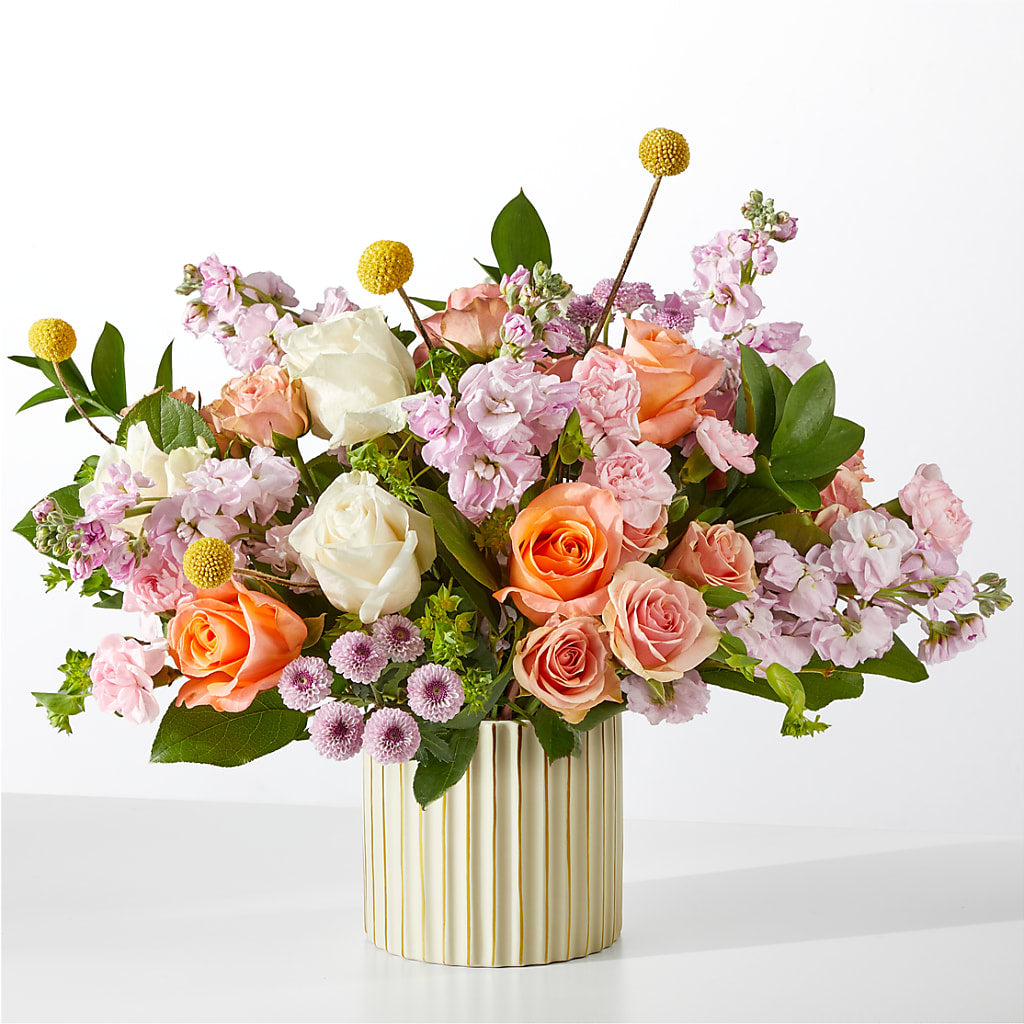 French Market Bouquet with Ivory Vase – Blue Ridge Flowers, Blue Ridge GA