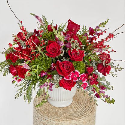 Big Red Bow Bouquet –  Blue Ridge Flowers, Blue Ridge GA