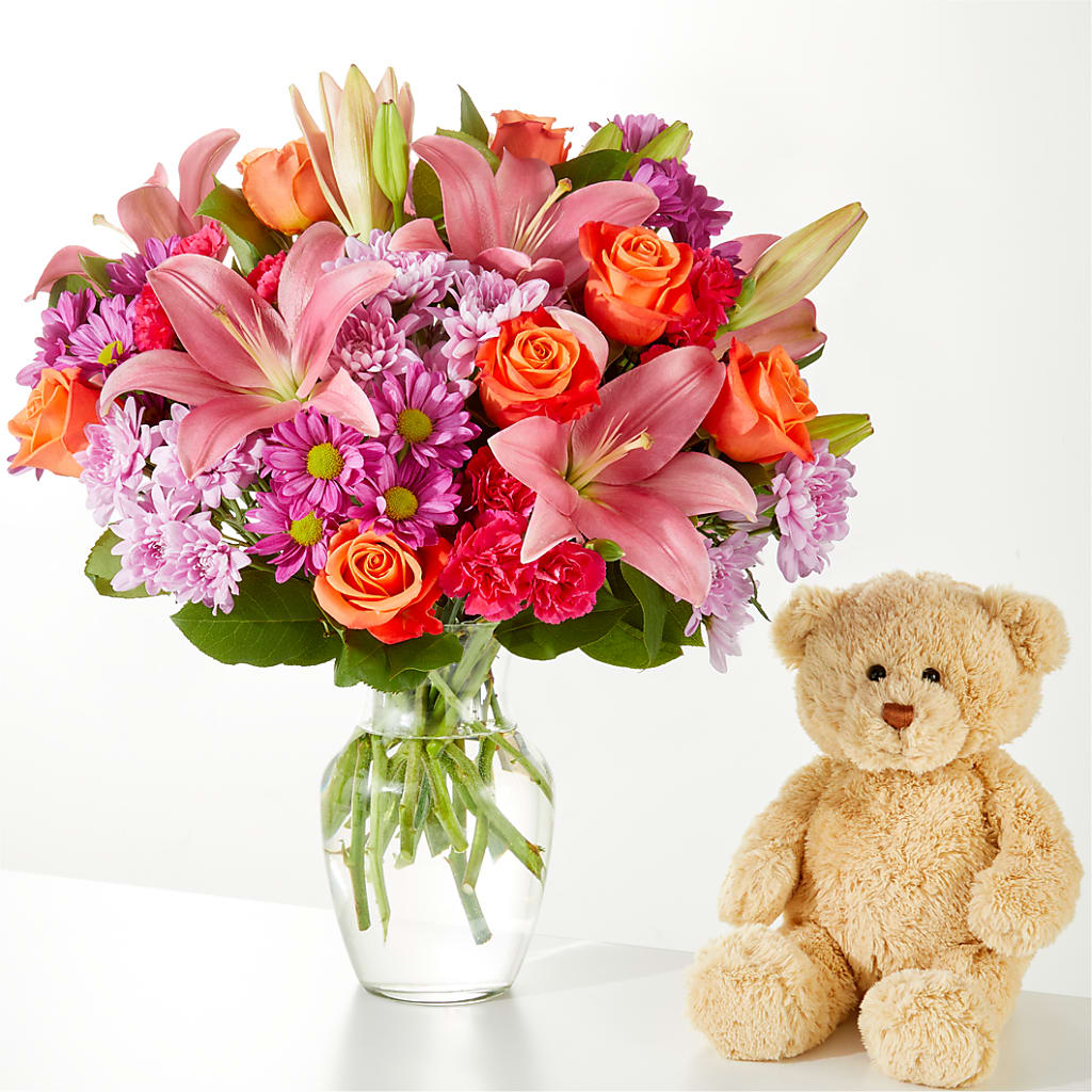 One and Only Bouquet and Bear Bundle –  Blue Ridge Flowers, Blue Ridge GA