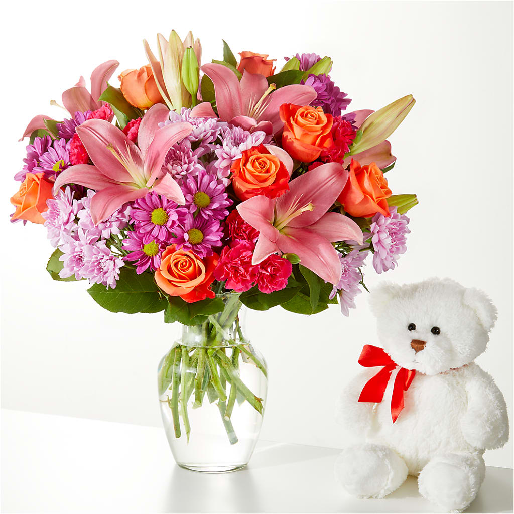 One and Only Bouquet and Bear Bundle –  Blue Ridge Flowers, Blue Ridge GA