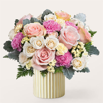 Blissful Moments Bouquet with Ivory Vase –  Blue Ridge Flowers, Blue Ridge GA