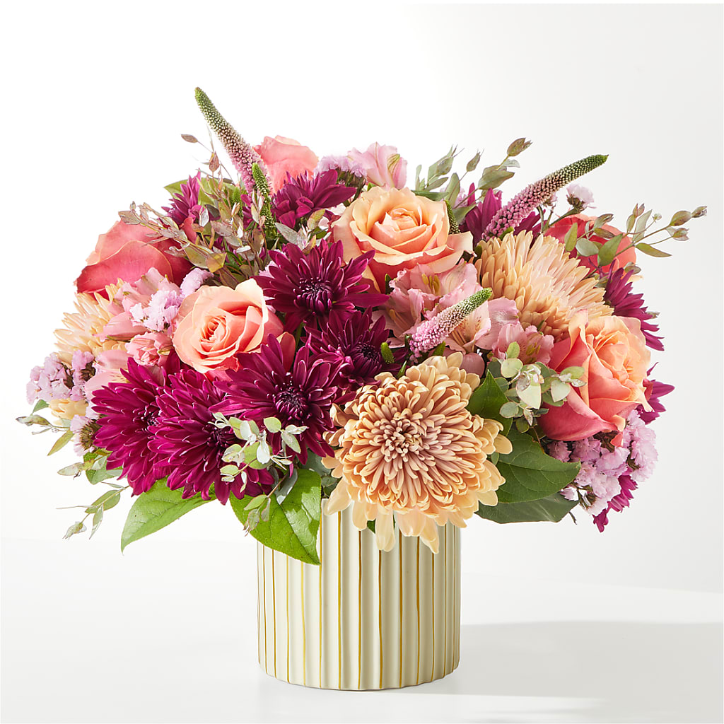 Berry Cobbler Bouquet with Ivory Vase –  Blue Ridge Flowers, Blue Ridge GA
